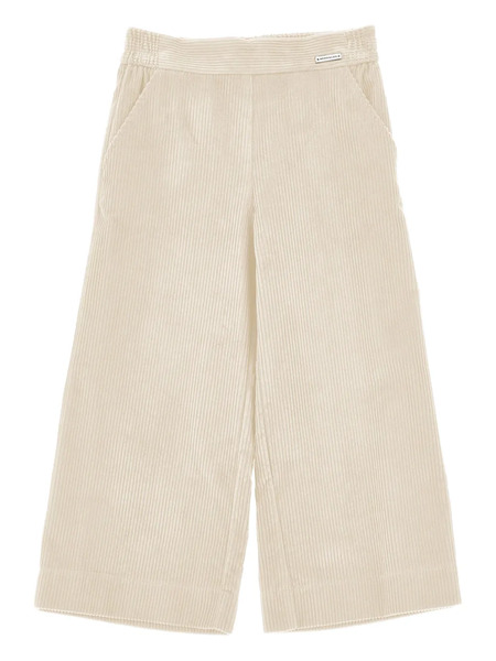  Monnalisa Wide-leg Corduroy Trousers - Neutrals 