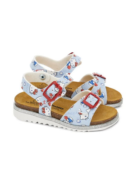  Monnalisa X Hello Kitty Patterned Buckle Sandals - Blue 
