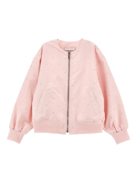  Monnalisa Zip Embellished Jacket - Pink 