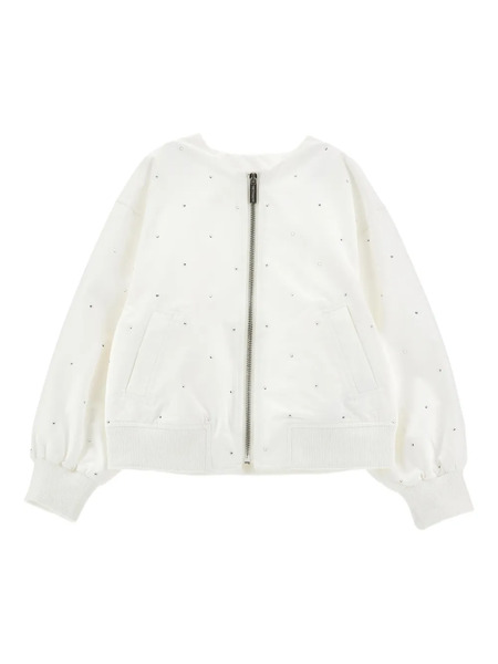  Monnalisa Zip Embellished Jacket - White 