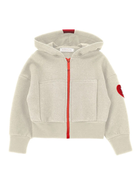 Monnalisa Zip-up Hoodie - White 