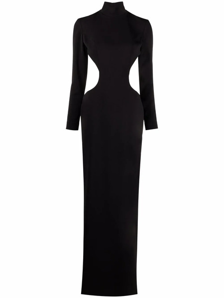  Mônot Open-back High-neck Cut-out Evening Gown - Black 