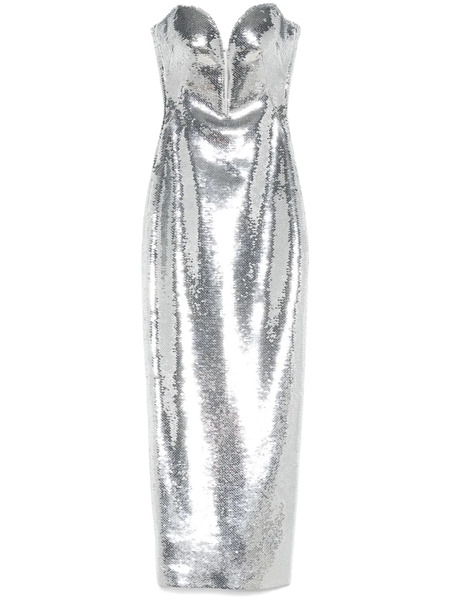  Mônot Sequinned Bustier Midi Dress - Silver 