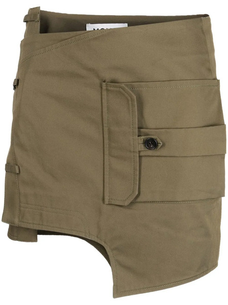  Monse Asymmetric Cargo-wrap Mini Skirt - Green 