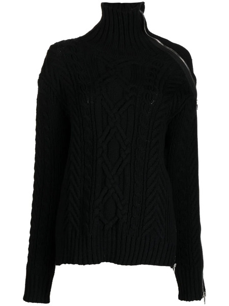  Monse Cable-knit Zip-detailed Jumper - Black 