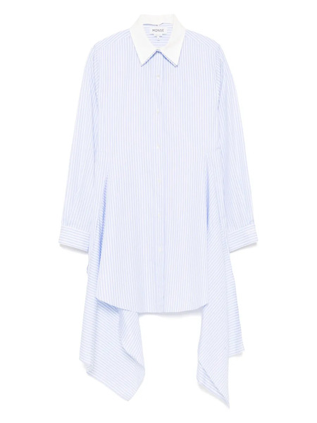  Monse Cascade Front Shirt Dress - Blue 