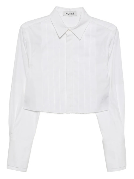  Monse Cropped Tuxedo Shirt - White 