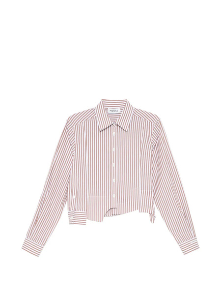  Monse Deconstructed Cropped Shirt - Brown 