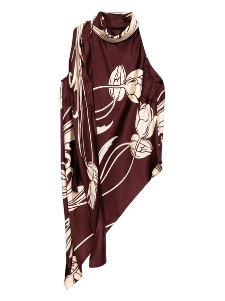  Monse Draped Scarf Top - Red 