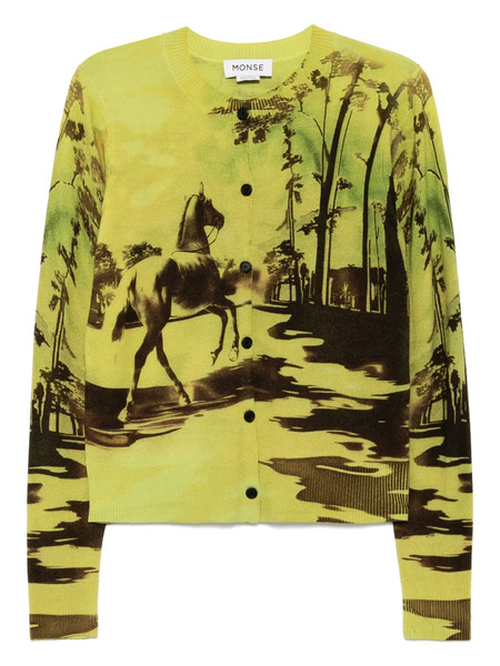  Monse Graphic-print Cardigan - Green 