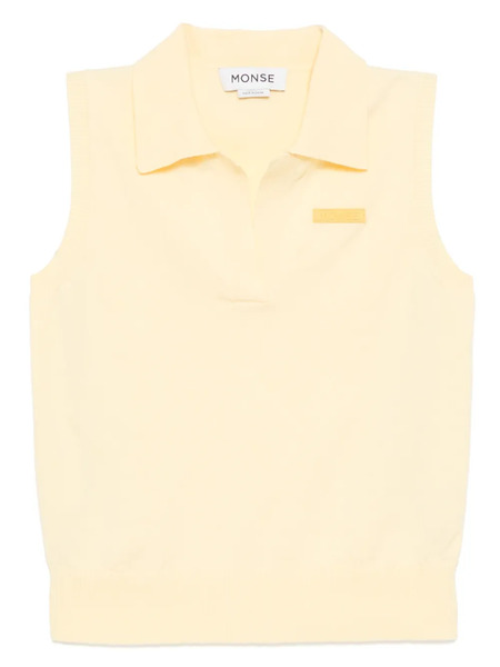  Monse Knitted Polo Top - Yellow 