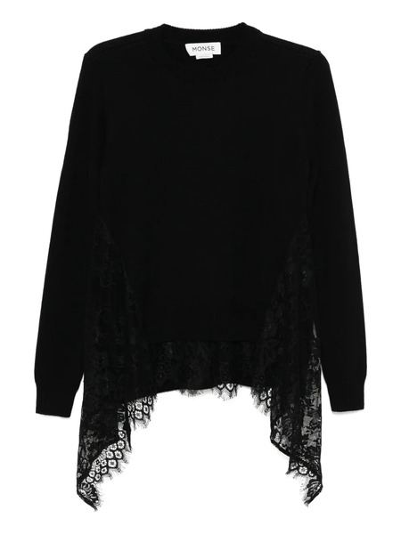 Monse Lace-insert Sweater - Black 