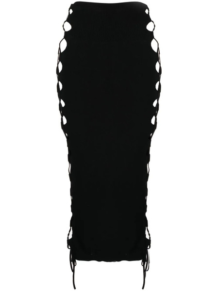  Monse Lace-up Detailed Knitted Skirt - Black 
