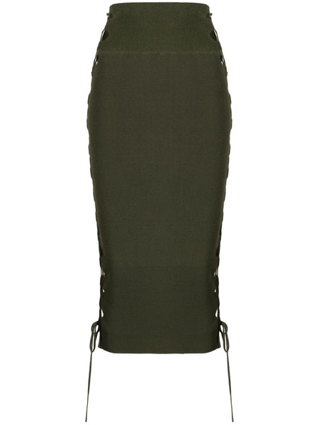  Monse Lace-up Detailed Knitted Skirt - Green 
