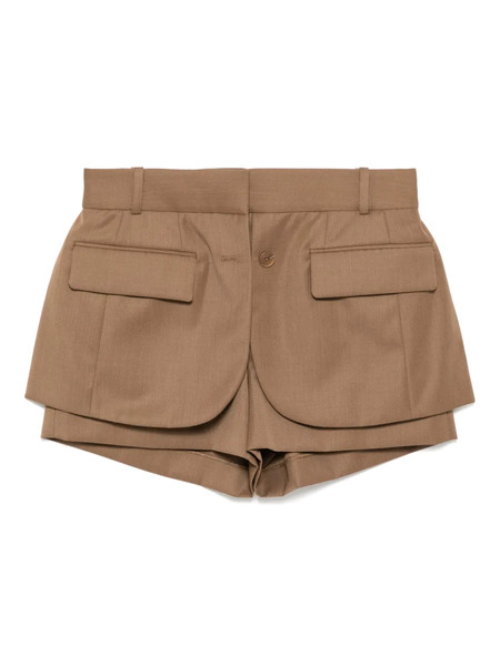  Monse Layered Shorts - Brown 