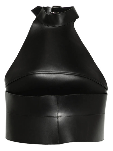  Monse Leather Halter Top - Black 