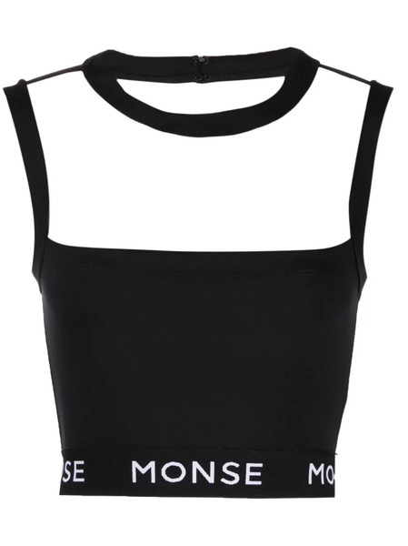  Monse Logo-print Panelled Crop Top - Black 
