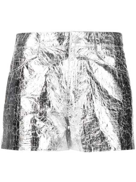  Monse Metallic Mini Shorts - Silver 