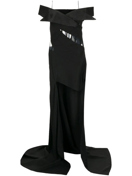  Monse Off-shoulder Corset Gown - Black 