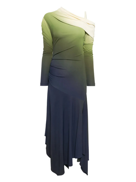  Monse Off-shoulder Ombré Jersey Dress - Green 