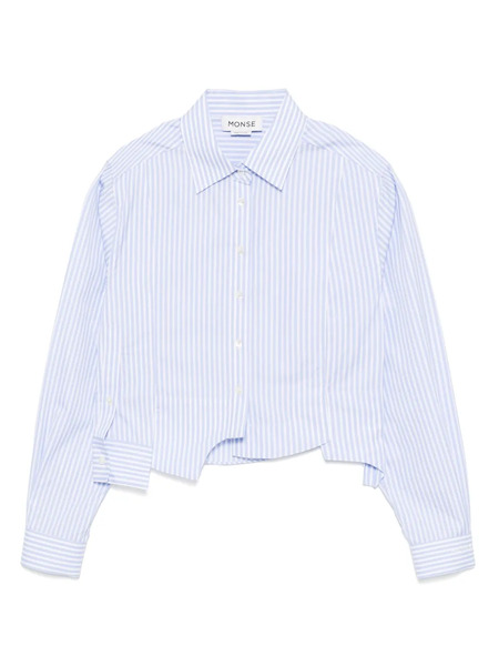  Monse Paneled Cropped Shirt - Blue 
