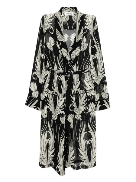  Monse Piped Robe Coat - Black 