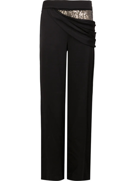  Monse Sequin Side Drape Trousers - Black 
