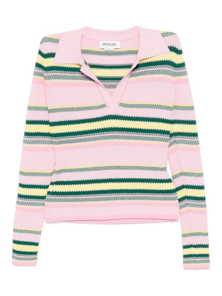  Monse Striped-jacquard Top - Pink 