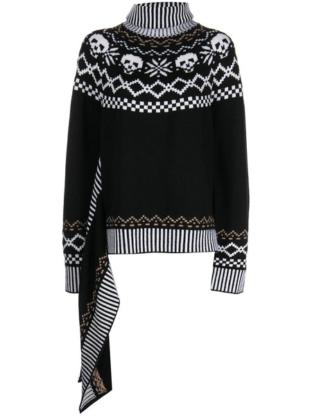  Monse Wool Intarsia-knit Roll-neck Jumper - Black 