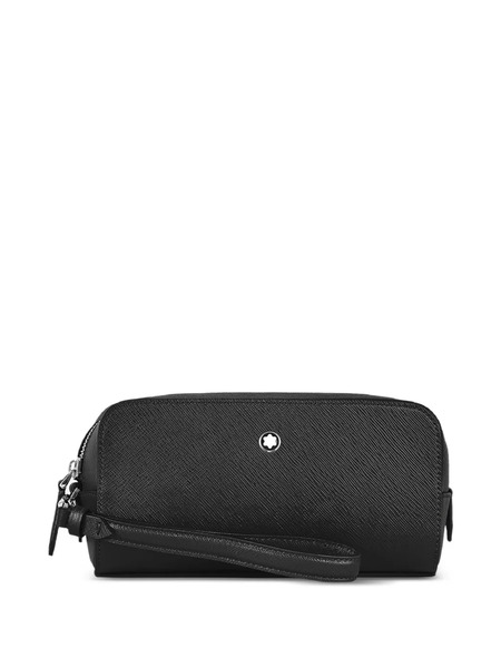  Montblanc Embossed Ring Leather Shoulder Bag - Black 