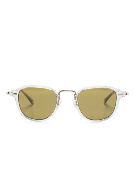  Montblanc Mb0336s Round-frame Sunglasses - Gold 