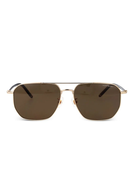  Montblanc Mb0367sa Pilot-frame Sunglasses - Brown 
