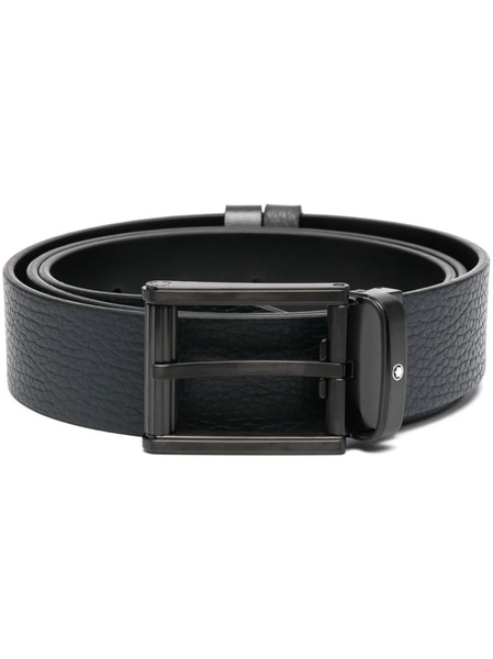  Montblanc Pebble-leather Buckle Belt - Blue 