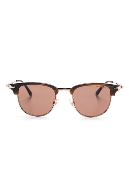  Montblanc Square-frame Sunglasses - Gold 