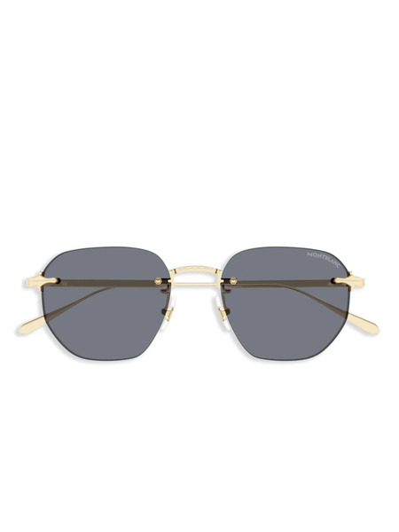 Montblanc Square-frame Sunglasses - Gold 