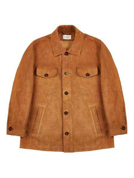  Montedoro Buttoned Suede Jacket - Brown 