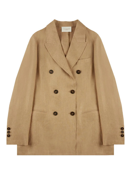  Montedoro Double-breasted Linen Blazer - Neutrals 