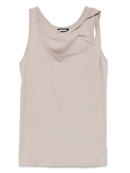  Moohong Draped Sleeveless Top - Brown 