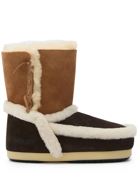  Moon Boot Evx Suede Shearling Boots - Brown 