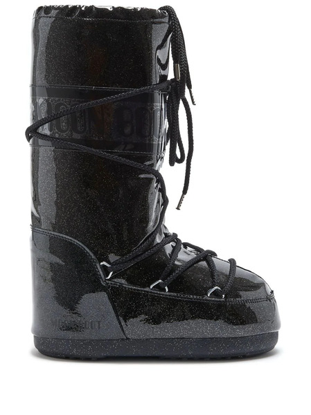  Moon Boot Icon Glitter Snow Boots - Black 