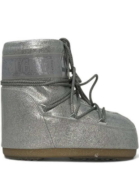  Moon Boot Icon Low Glitter Snow Boots - Silver 
