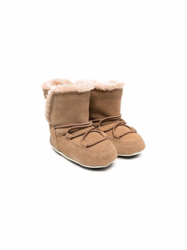  Moon Boot Kids Crib Suede Boots - Neutrals 