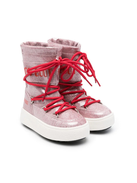  Moon Boot Kids Icon Glitter Boots - Pink 