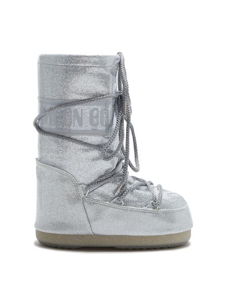  Moon Boot Kids Icon Junior Glitter Snow Boots - Silver 