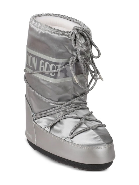  Moon Boot Kids Icon Lace-up Snow Boots - Silver 