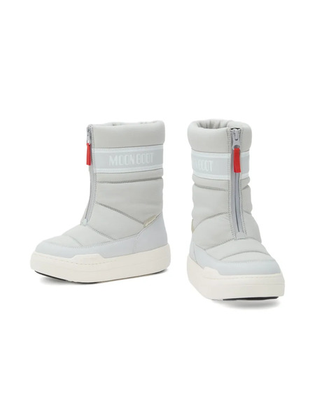  Moon Boot Kids Zip-front Quilted Snow Boots - Grey 