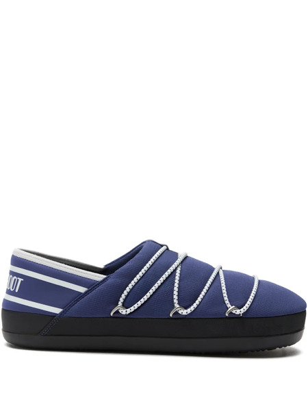  Moon Boot Logo-band Flat Slippers - Blue 