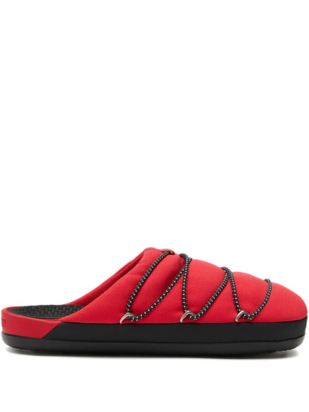  Moon Boot Quilted Lace-up Slippers - Red 