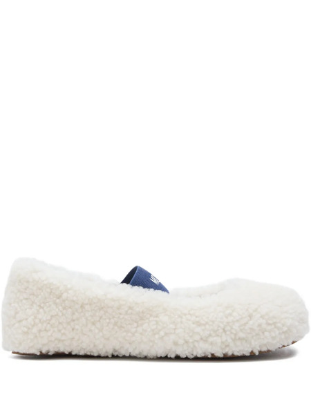  Moon Boot Shearling Ballet Flats - White 