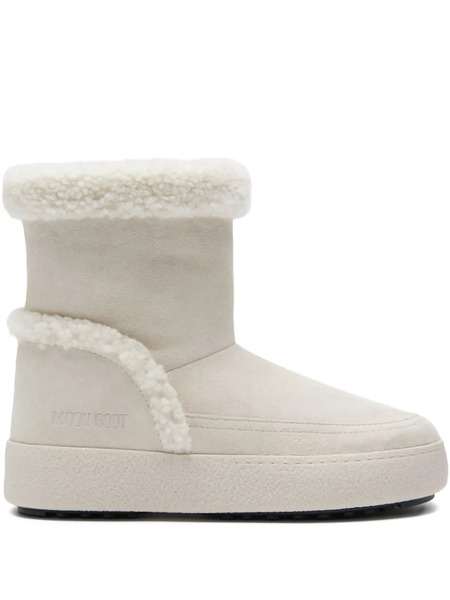  Moon Boot Shearling-trimmed Suede Boots - White 